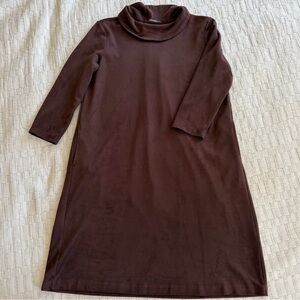 J McLaughlin Brown Velour Cowl Neck Tunic Dress - Large